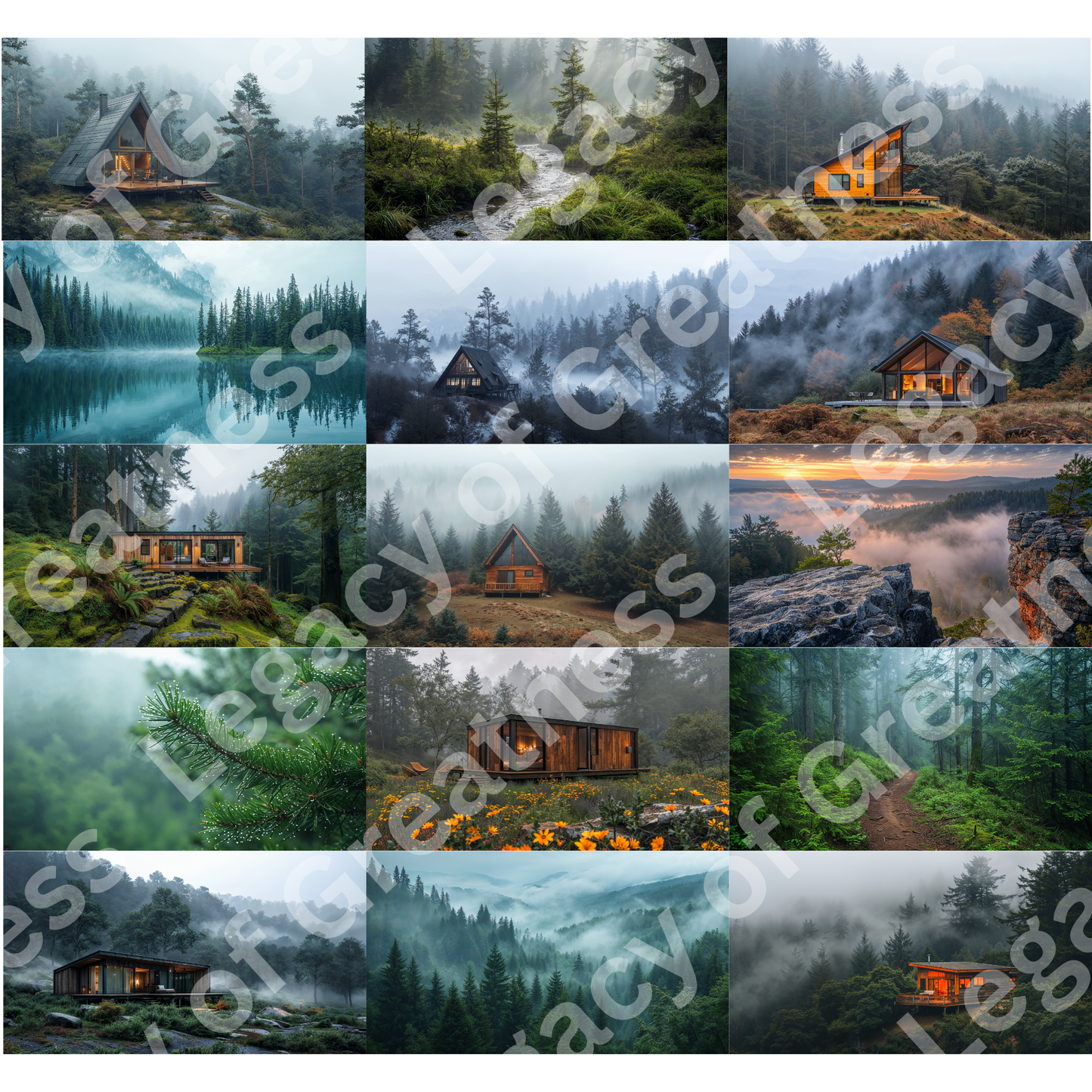 Misty Mornings in the Mountains – Modern Cabin Photo Bundle