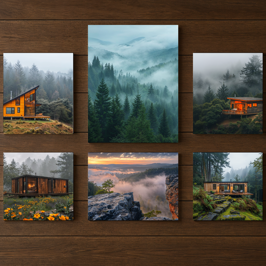 Misty Mornings in the Mountains – Modern Cabin Photo Bundle